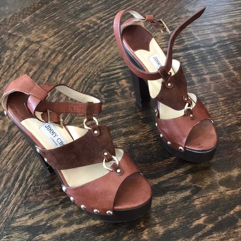 Jimmy Choo size 39 leather platform heels